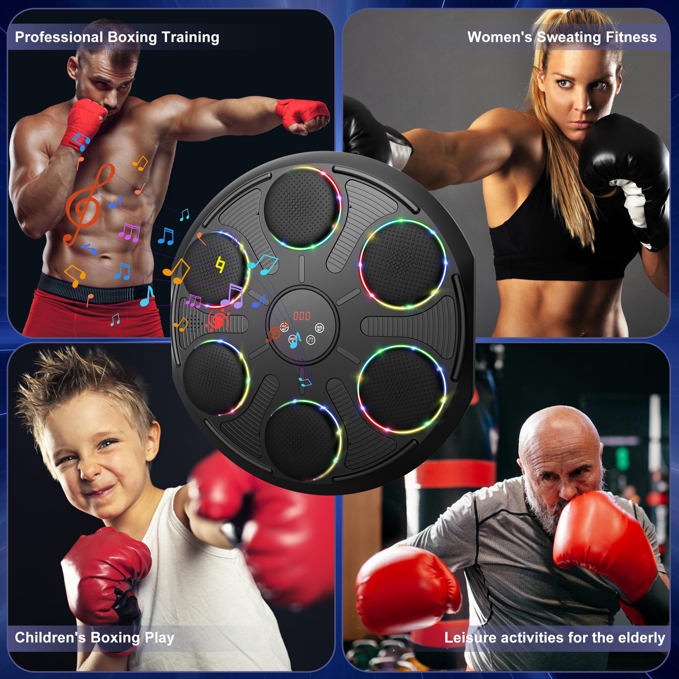 Hlthair Music Boxing Machine with Gloves Boxing Equipment for Adults Workout Music Punching Machine