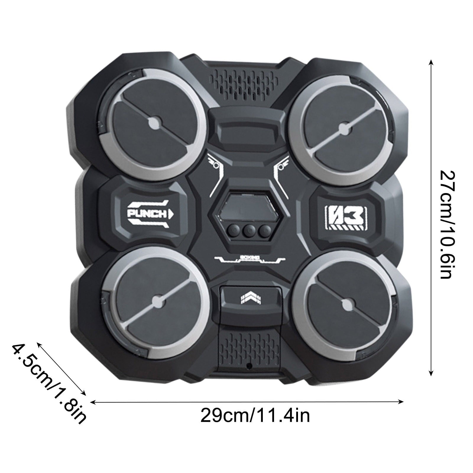 Kids Music Boxing Game - Wall Mounted Punching Bag with Bluetooth Sync, LED Lights & Adjustable Speed - ABS Material for Ages 3-12, Includes Gloves (29x27x4.5cm)