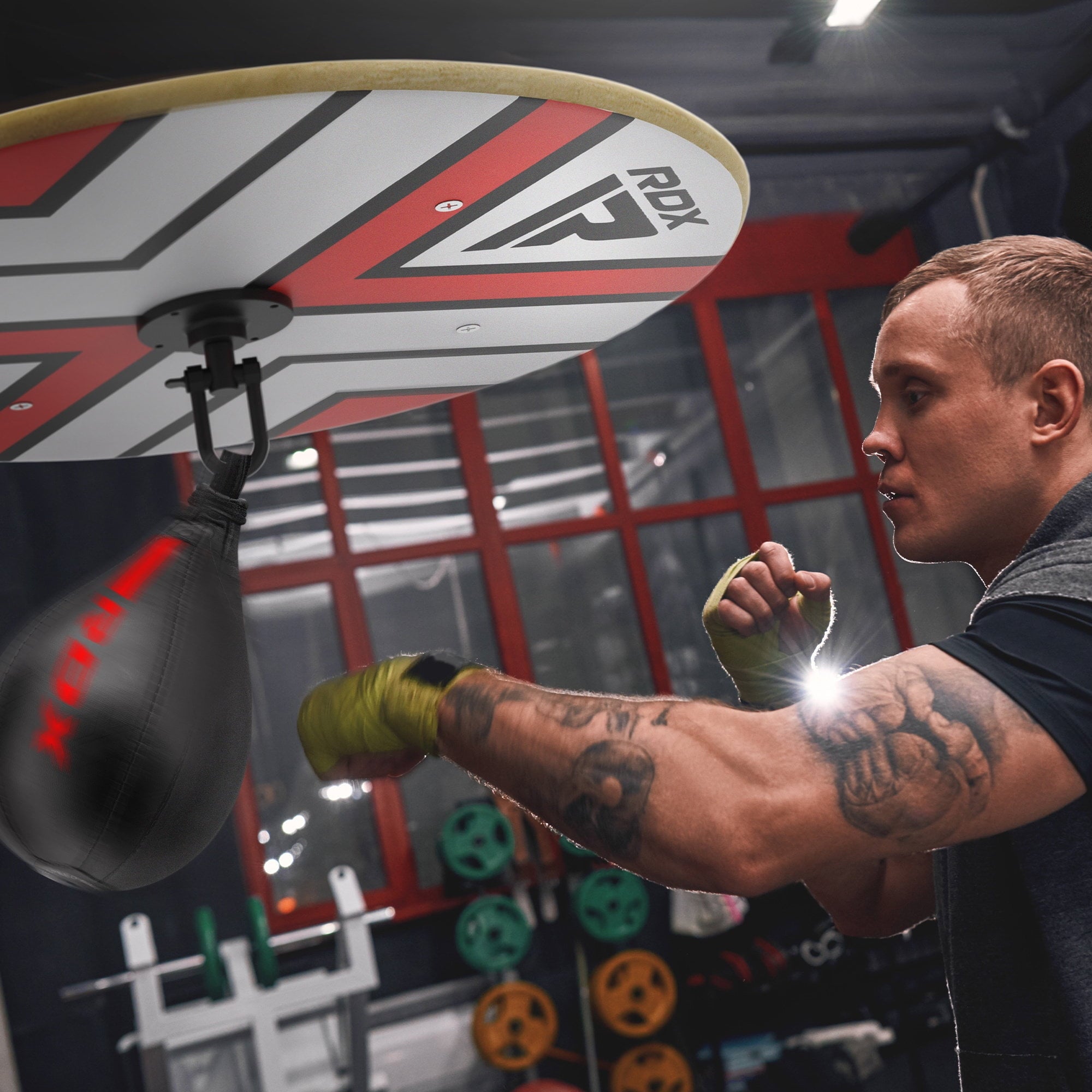 RDX Speedball Boxing Speed Bag for Home Gym, MMA, Muay Thai, Punching & Striking Training, Wall Mount