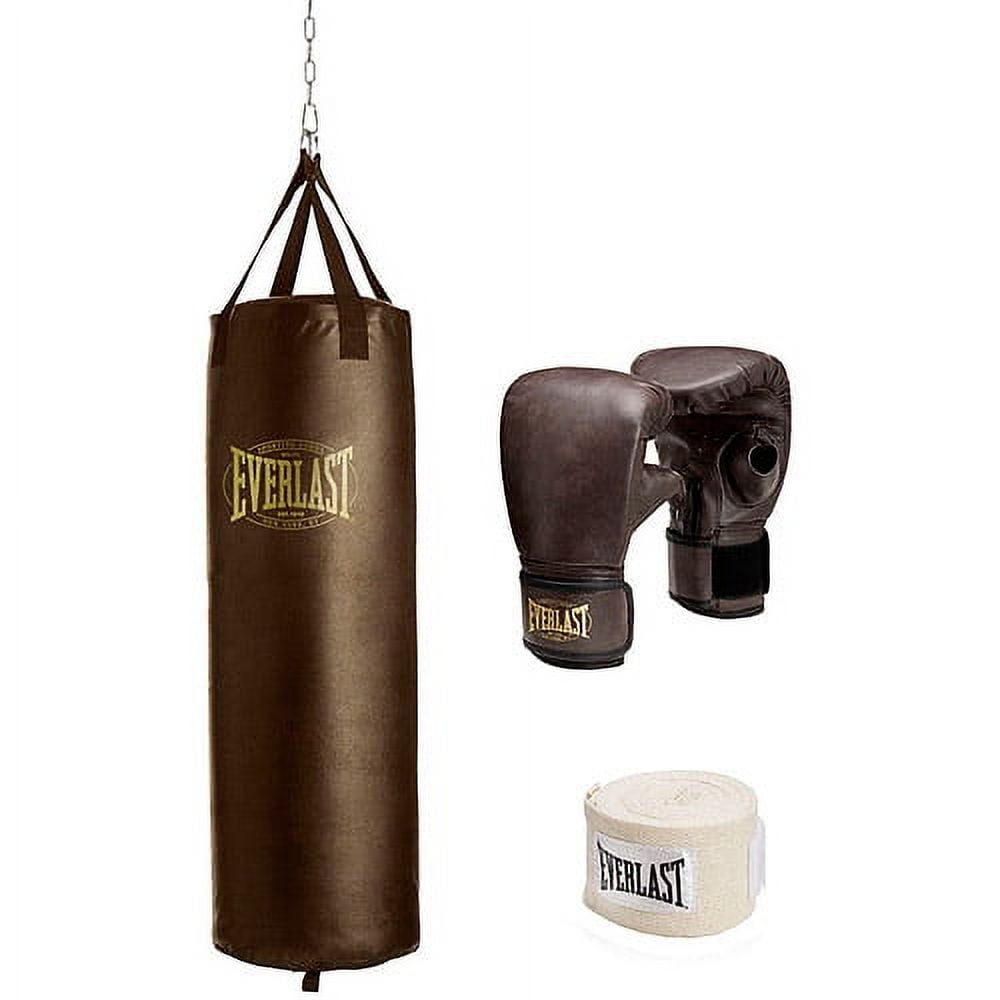 Everlast 100 lb Vintage Heavy Bag Boxing Kit.