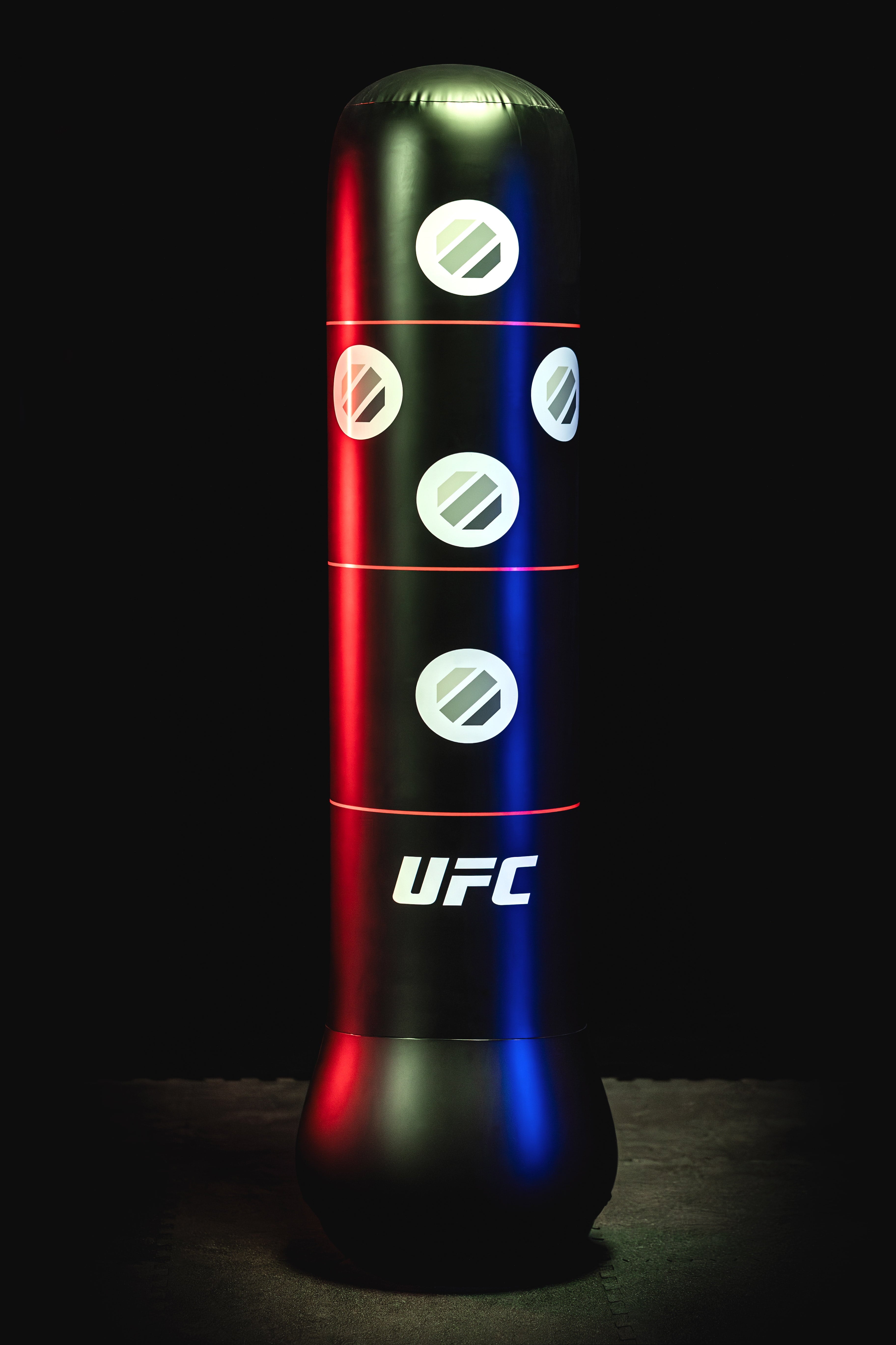 UFC Youth & Adult Inflatable Boxing Freestanding Punching Bag with Pump, 5 ft, Black