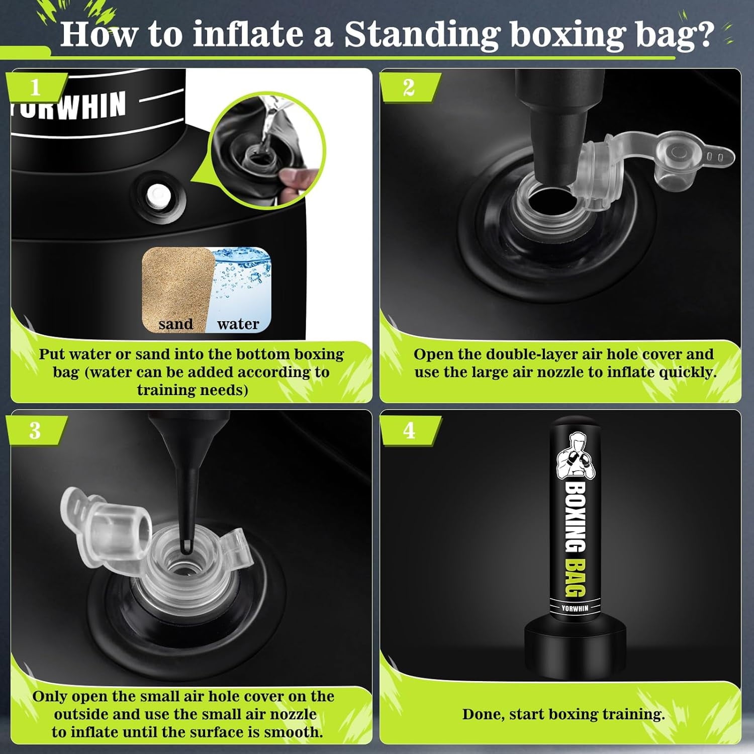 70'' Freestanding Punching Bag for Adults Teens, Heavy Boxing Bag with Stand with Gloves, Pump and Jump Rope, Women Men Standing Kickboxing Bag Ideal, Muay Thai, Karate, Home Gym Fitness