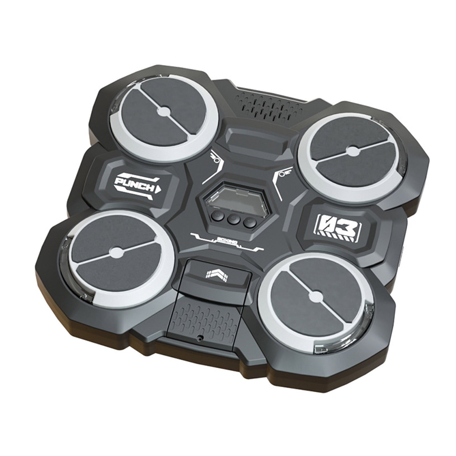 Kids Music Boxing Game - Wall Mounted Punching Bag with Bluetooth Sync, LED Lights & Adjustable Speed - ABS Material for Ages 3-12, Includes Gloves (29x27x4.5cm)