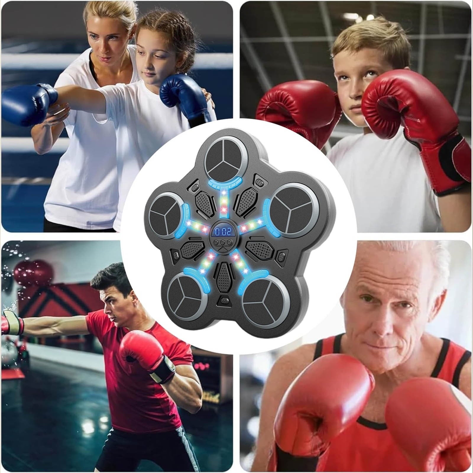 Sokhug Smart Music Boxing Machine Upgraded Smart Bluetooth Rechargeable Musical Boxing Machine Wall-Mounted Punching Trainer